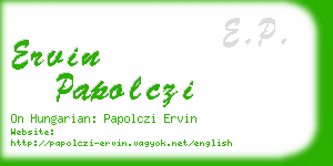 ervin papolczi business card